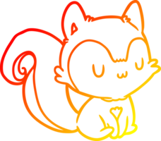 warm gradient line drawing of a squirrel png