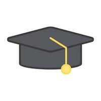 Academic cap icon in modern style, mortarboard vector