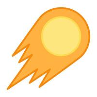 A flat design, icon of meteor vector