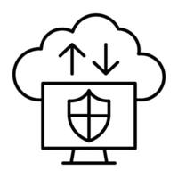 A flat design, icon of cloud data transfer vector