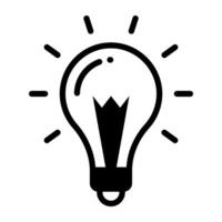A glyph design, icon of bulb vector