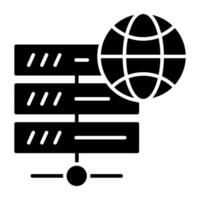 A flat design, icon of global server vector