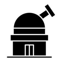 A glyph design, icon of observatory vector