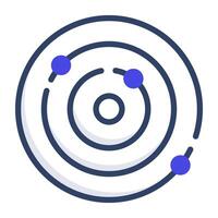 Atoms revolving in a circle showing concept of nucleus vector