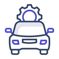 Cogwheel with automobile, car service icon vector