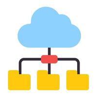 A flat design, icon of cloud folders vector