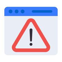 A flat design, icon of web error vector