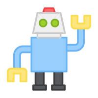 A flat design, icon of robotic man vector