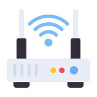 A flat design, icon of wifi device vector