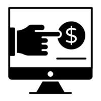 A glyph design, icon of pay per click vector