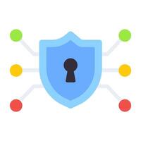 A flat design, icon of network security vector