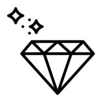 A linear design icon of diamond vector