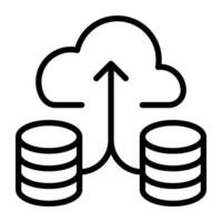 A linear design, icon of cloud data vector