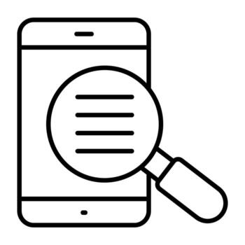 A linear design, icon of search mobile vector