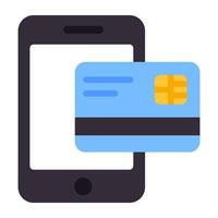 A flat design, icon of mobile card payment vector