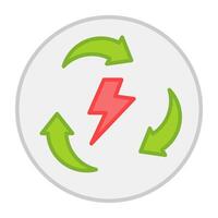 A flat design, icon of energy reclining vector