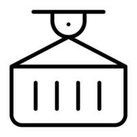 An outline design, icon of container vector