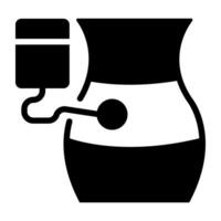 A glyph design icon of belly checkup vector