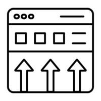 A linear design, icon of web uploading vector