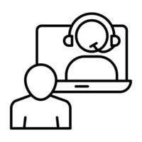 A flat design, icon of customer support vector