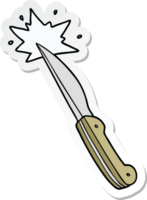 pegatina de un cuchillo de cocina afilado de dibujos animados png