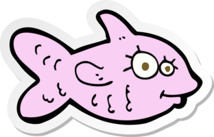 sticker of a cartoon happy fish png