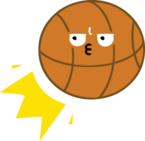 eben Farbe retro Karikatur von ein Basketball png