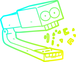 cold gradient line drawing of a crazy cartoon stapler png