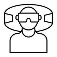 un único diseño icono de vr gafas de protección vector