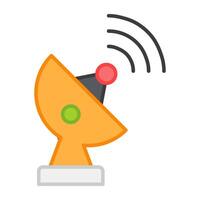 A flat design, icon of dish satellite receiver vector