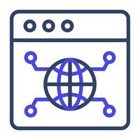 An outline design, icon of web browser vector