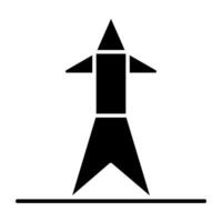 A glyph design, icon of energy pole vector