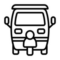 Tuk tuk icon in linear design, transport vector