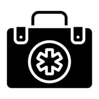 Medical sign on box, concept of medical kit or first aid kit vector