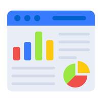 A flat design, icon of web analytic vector