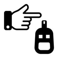 A sugar testing medical device, glucometer icon vector