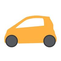 Minicar, flat design of private automobile vector