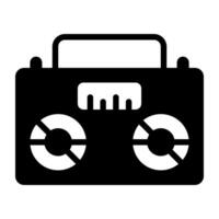 A glyph design, icon of cassette player vector