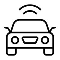 Wifi señales con automóvil, Wifi coche icono vector