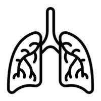 Human respiratory organ, lungs icon vector