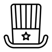 A headwear accessory icon, outline design of us hat vector