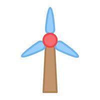 A flat design, icon of wind turbine vector