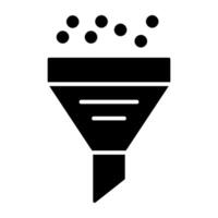 A glyph design, icon of data funnel vector