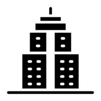 A high rise building, cityscape icon vector