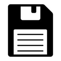 A glyph design, icon of floppy vector