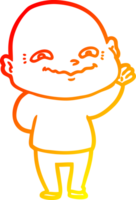warm gradient line drawing of a cartoon creepy guy png
