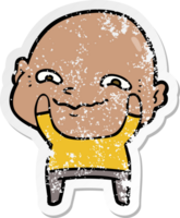 distressed sticker of a cartoon creepy guy png