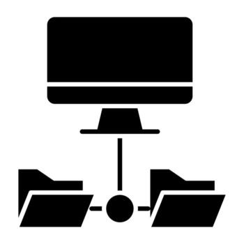 Computer network icon in solid design vector