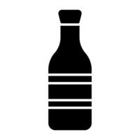 Wine bottle icon, editable vector