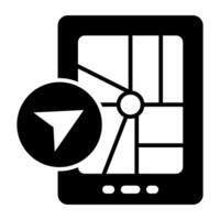 A glyph design, icon of mobile navigation vector